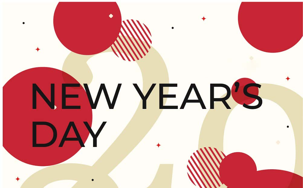 Aviso de feriado para o dia de ano novo
    